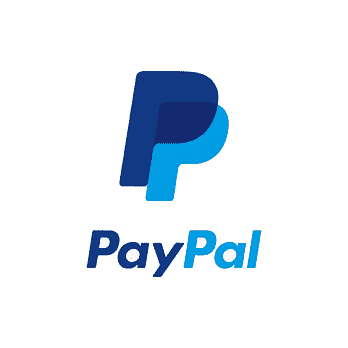 Blue PayPal logo with overlapping 'P' design and the word 'PayPal' beneath.